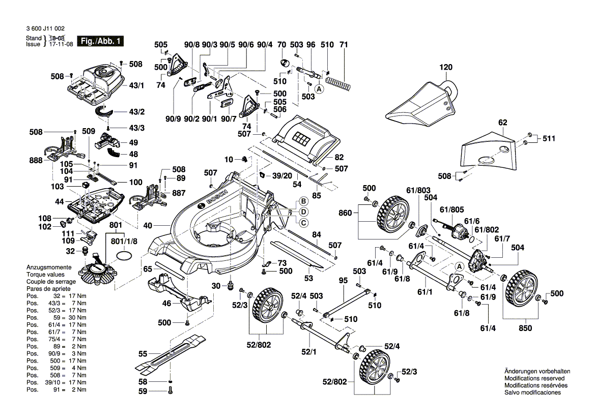 BOSCH Gleichstrommotor 36V | Ersatzteile für GRA 53 - 3600J11002 
