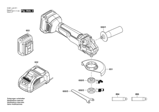 BOSCH Typschild | Ersatzteile f�r GWS18V-10N | 1619P15471