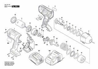 BOSCH Elektromotor | Ersatzteile für GDS 18 V-LI HT | 2610943875
