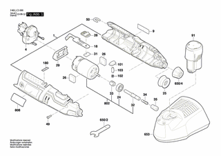 BOSCH Schaltschieber | Ersatzteile für GRO 10,8 V-LI | 1619P10424