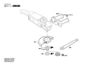 BOSCH Zusatzhandgriff | Ersatzteile für GWS 20-230H | 1619P09013