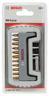 BOSCH Schrauberbit-Set Max Grip, 11-teilig, PH, PZ, T, S, Universalhalter