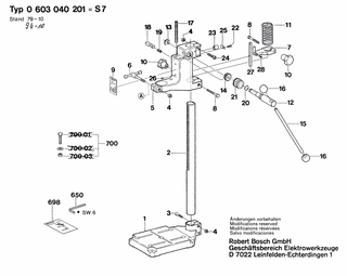 BOSCH Rändelschraube | Ersatzteile für S 7 | 1603501018