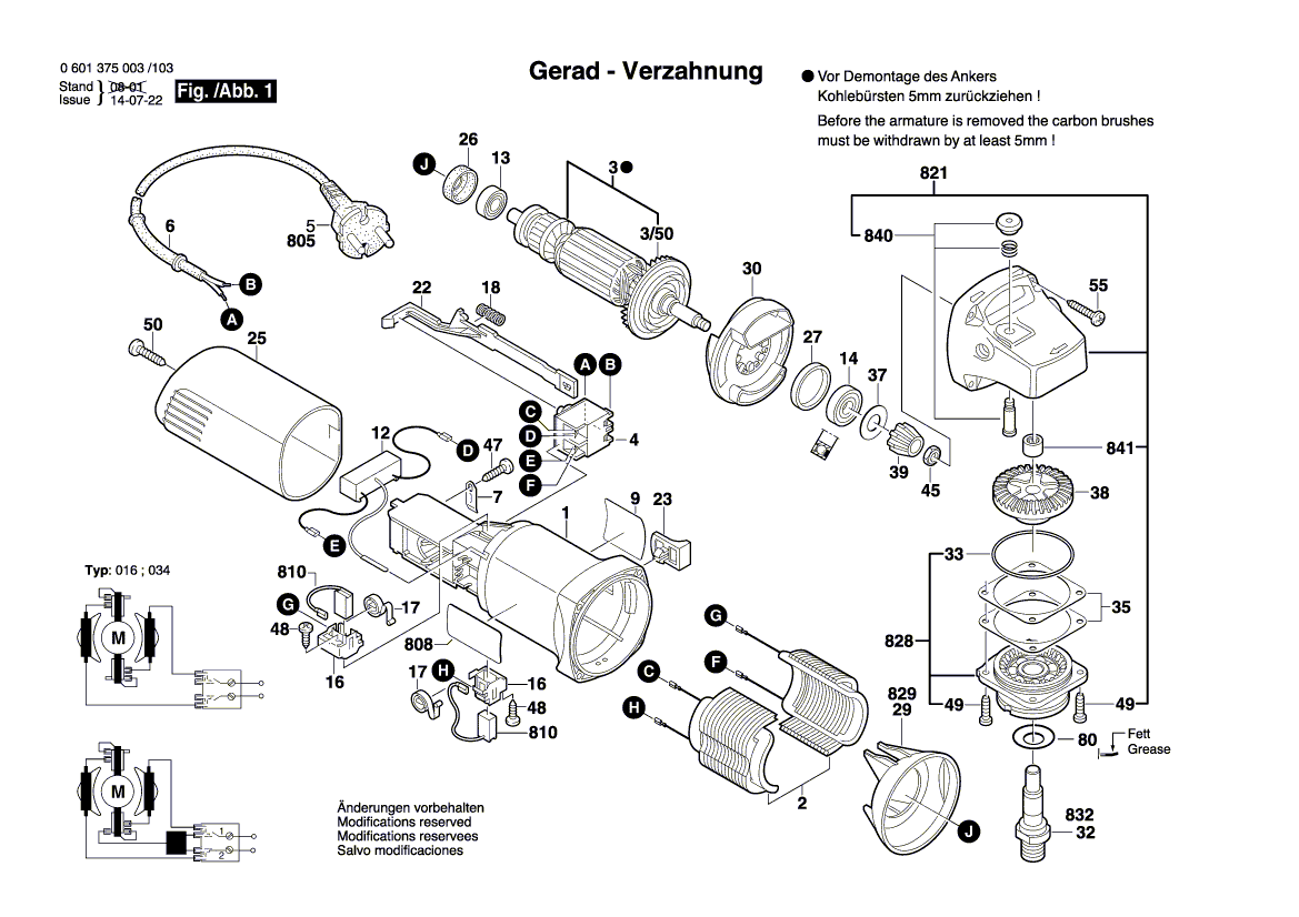 2 Stk Motor Kohlebürsten Für Bosch Gws 6-115 E Pws 8-125 Winkelschleifer Tools 