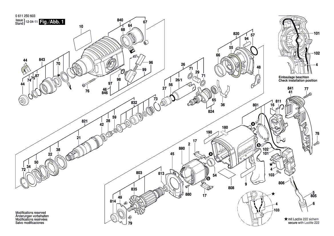 BOSCH GBH 2-22 E - 0611250608