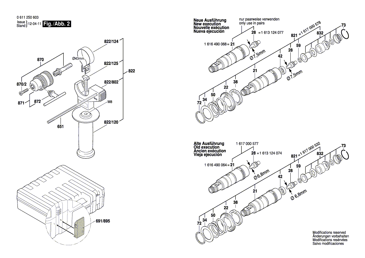 BOSCH GBH 2-22 E - 0611250608