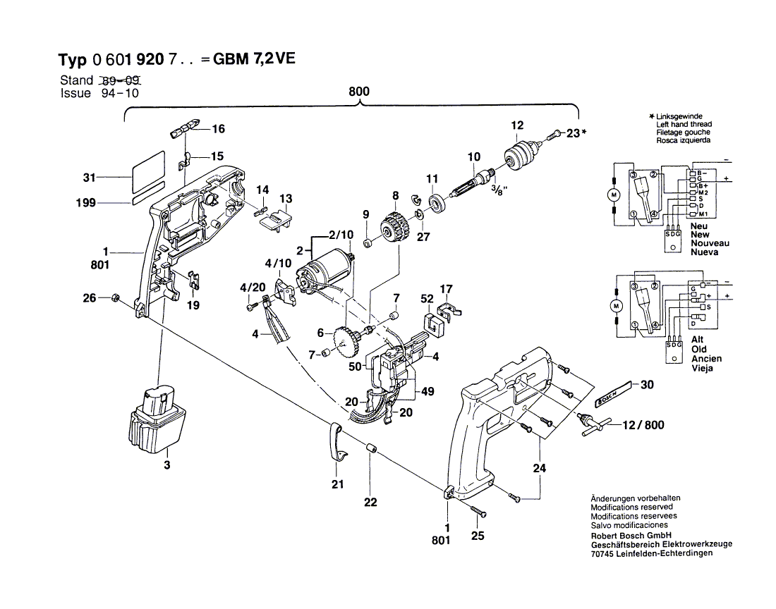 BOSCH GBM 7,2 VE - 0601920723