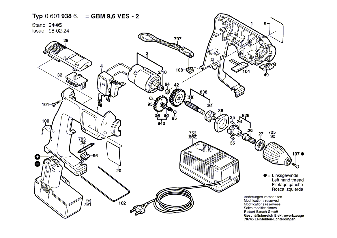 BOSCH GBM 9,6 VES-2 - 0601938685