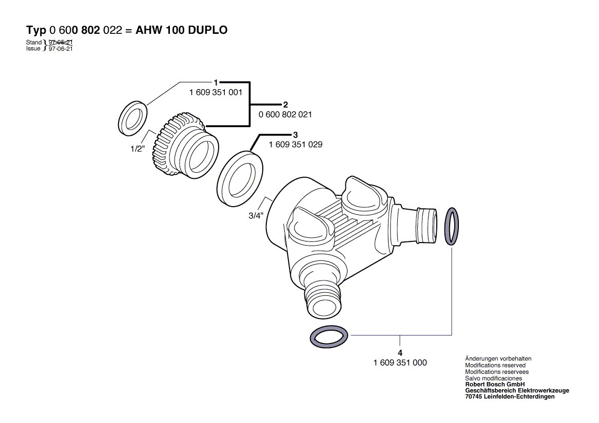 BOSCH AHW 100 DUPLO - 0600802022