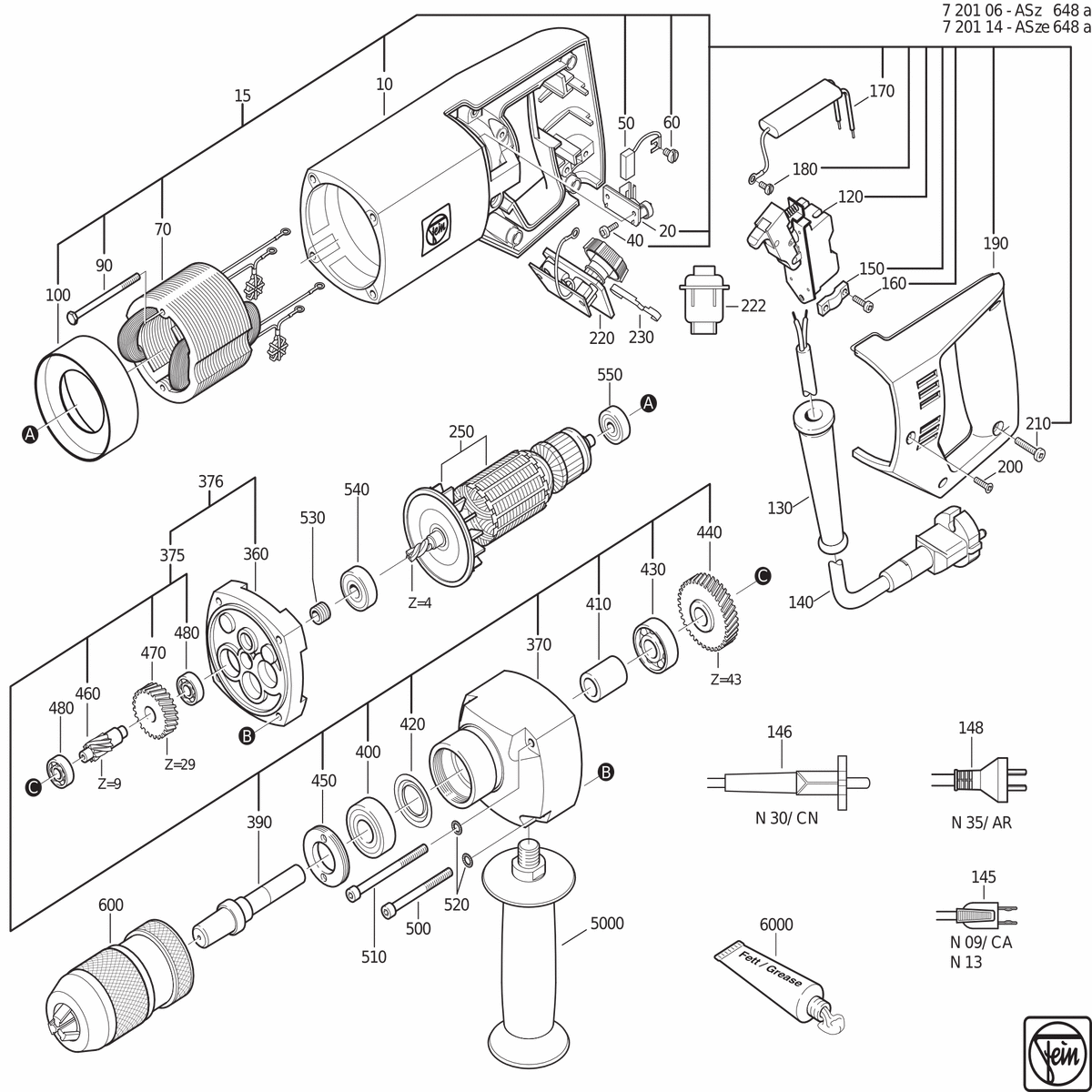 FEIN ASz 648 a (50Hz, 42V) - 72010695044