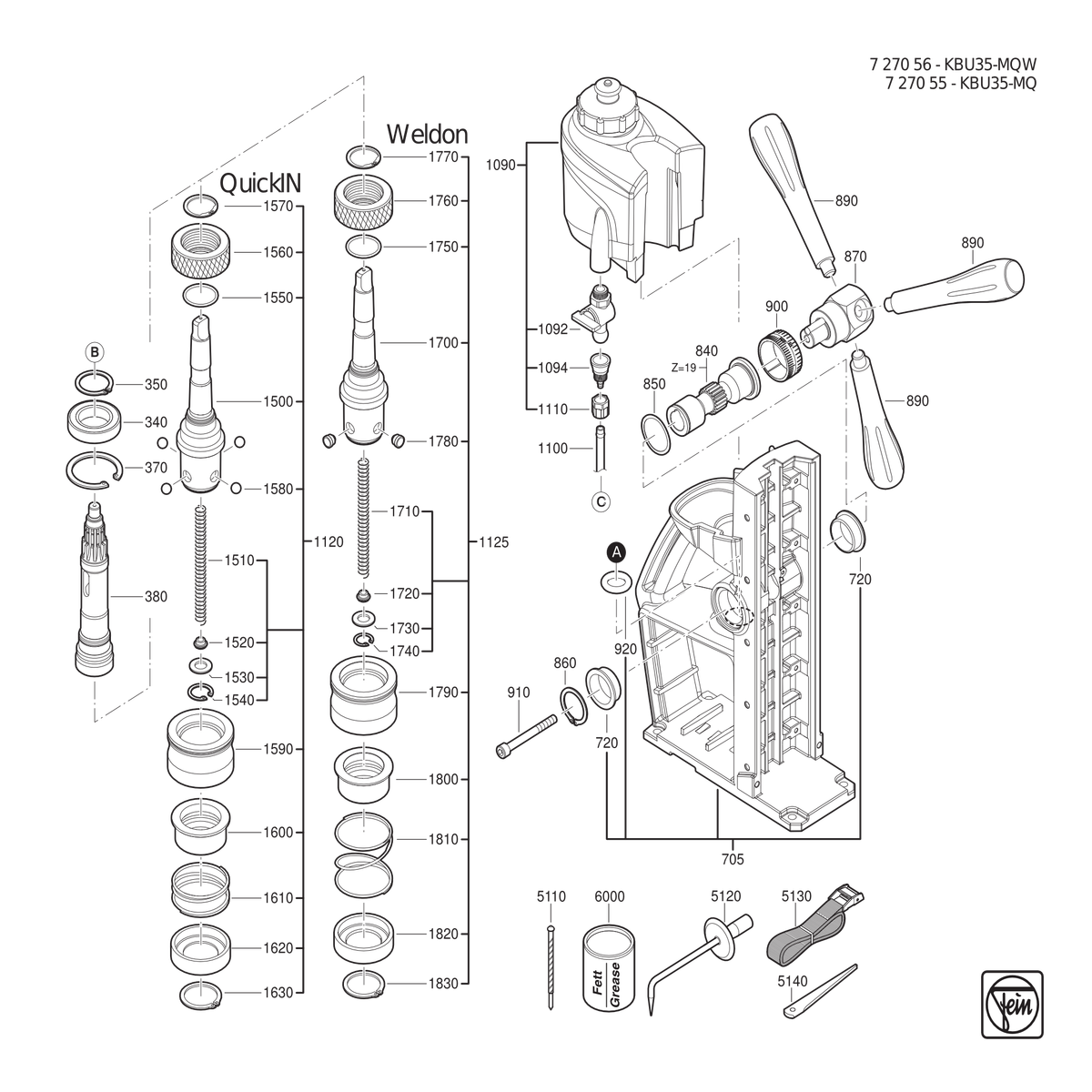 FEIN KBU 35 MQW (50/60Hz, 220/230V) - 72705600230
