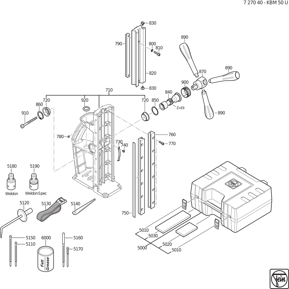 FEIN KBM 50 U (50/60Hz, 220/230V) - 72704000230
