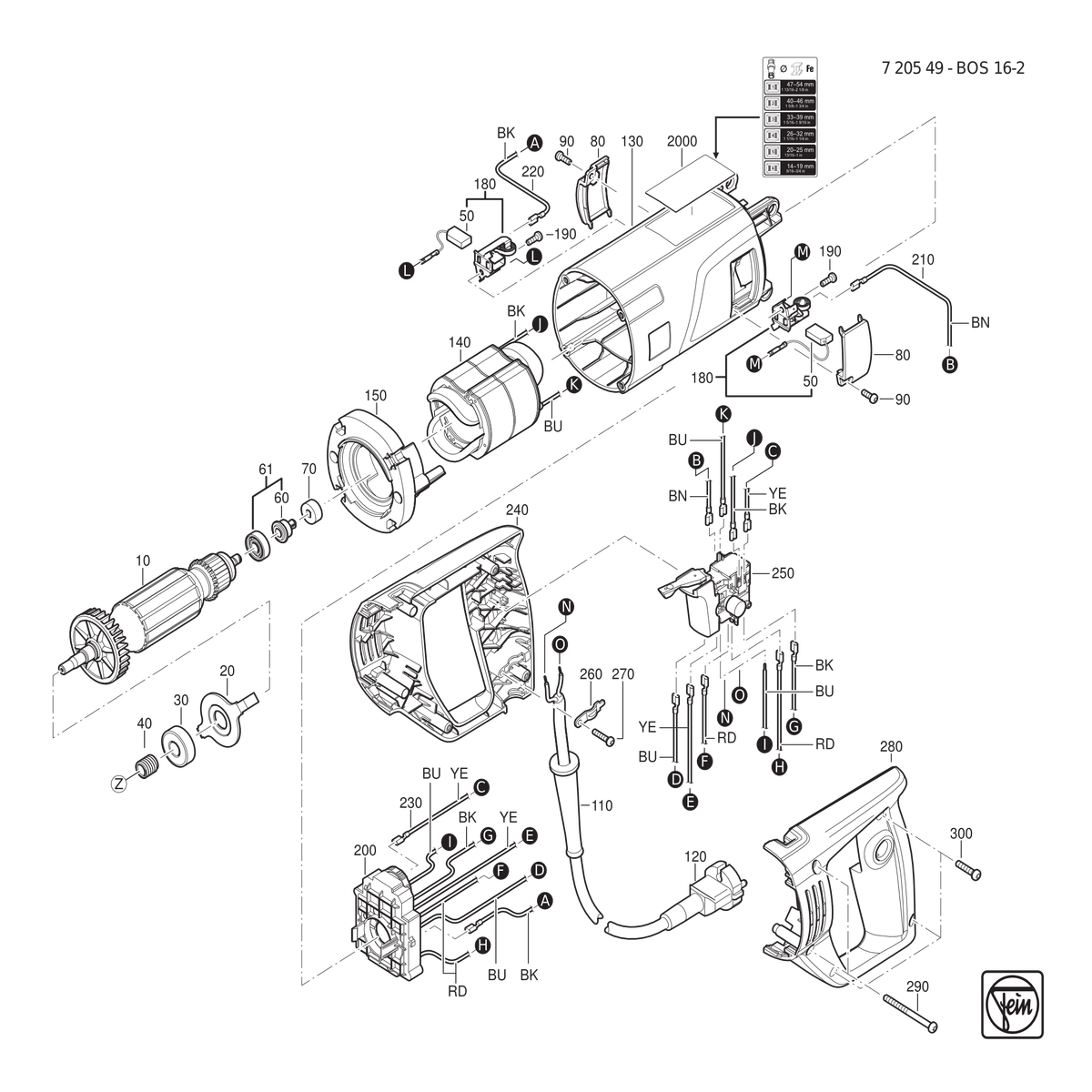 FEIN BOS 16-2 (50/60Hz, 220/230V) - 72054900230