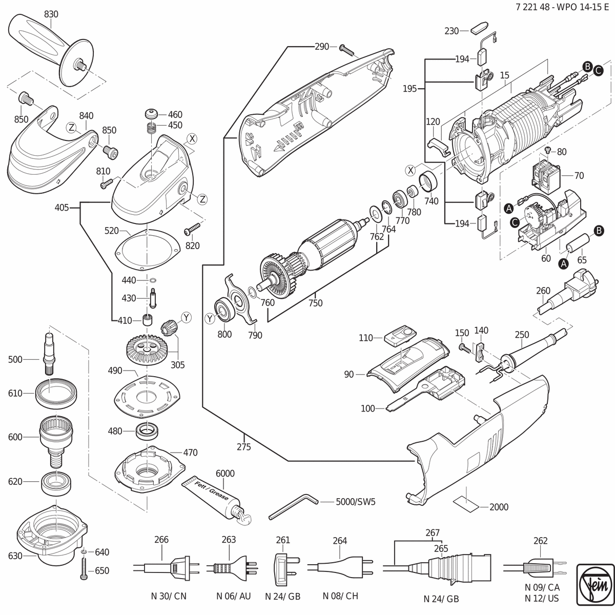FEIN WPO 14-15 E (50/60Hz, 220/230V) - 72214800230