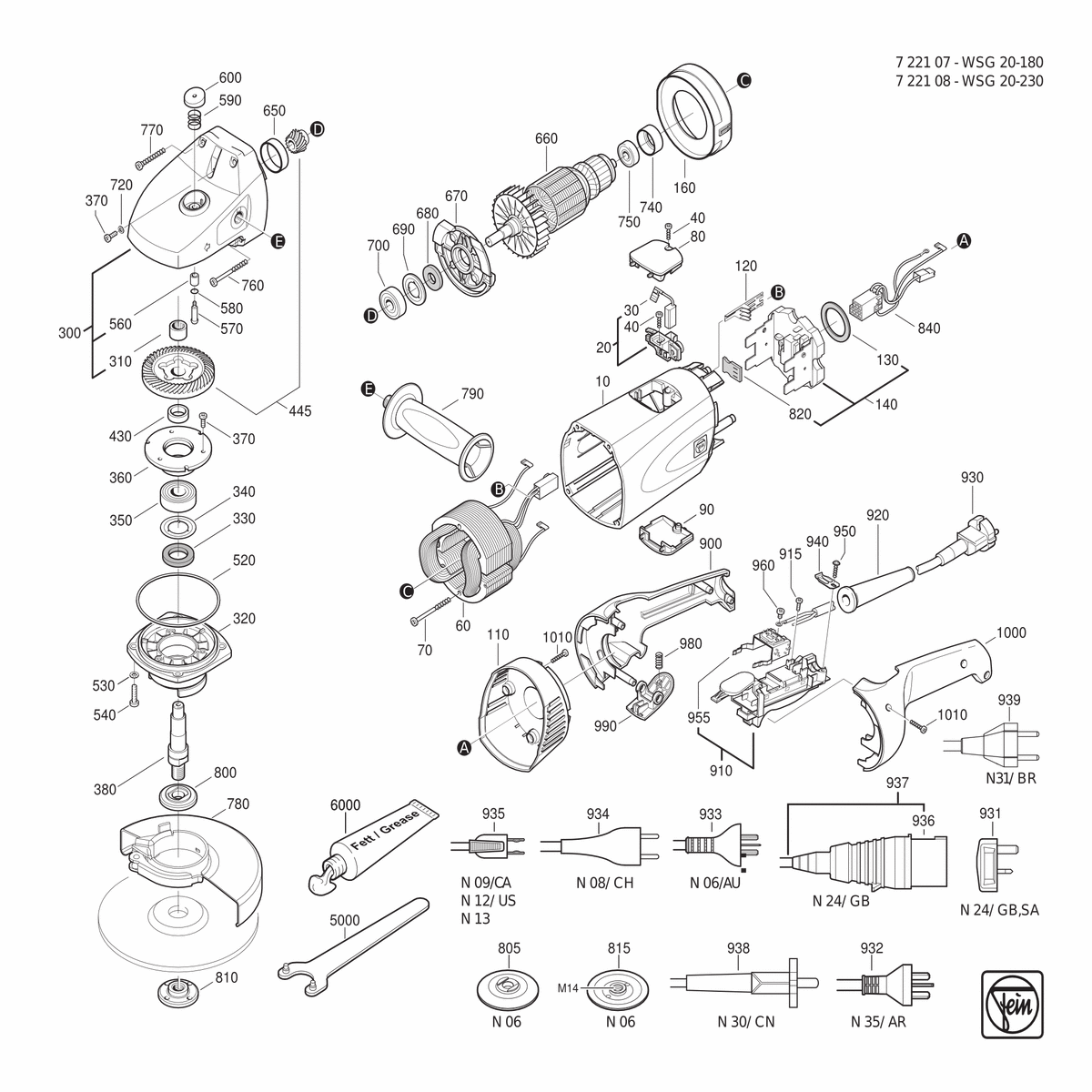 FEIN WSG 20-230 (50Hz, 230V) - 72210829237