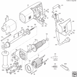 FEIN Schalter | Ersatzteile für ASge 648 (50Hz, 230V) - 30701073005