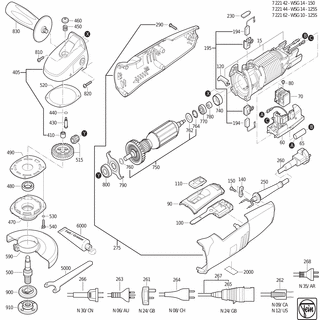 FEIN Kabelklemmstück | Ersatzteile für WSG 14-125 S (50/60Hz, 220/230V) - 32431026009