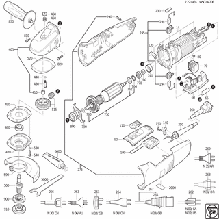 FEIN Rillenkugellager | Ersatzteile für WSG 14-70 E (50/60Hz, 220/230V) - 41701010054