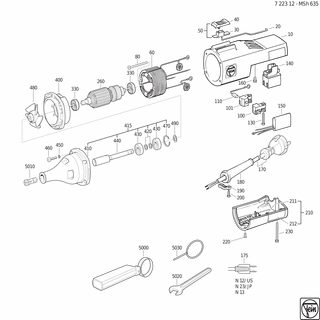 FEIN Sicherheitshinweis | Ersatzteile für MSh 635 (50/60Hz, 220/230V) - 34130054061