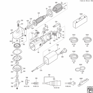 FEIN Bürstenhalter | Ersatzteile für RS 12-70 E (50Hz, 230V) - 30712088013