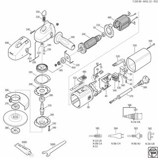 FEIN Drehzahlsteller | Ersatzteile für WSG 12-70 E (50Hz, 230V) - 30762214999