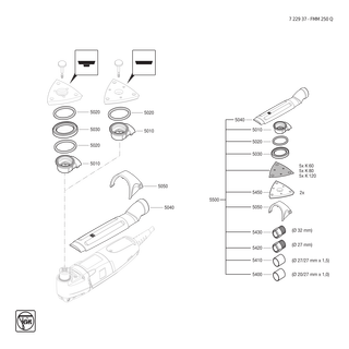 FEIN Halter | Ersatzteile für FMM 250 Q (50/60Hz, 220/230V) - 30232049000