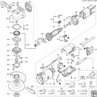 FEIN Druckknopf | Ersatzteile für WSG 15-125 P (50/60Hz, 220/230V) - 32805200008