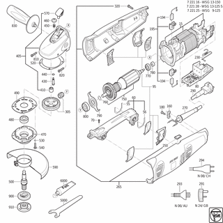 FEIN Getriebegehäuse | Ersatzteile für WSG 13-125 S (50/60Hz, 230V) - 31206132030