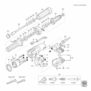 FEIN Schaltstange | Ersatzteile für GSZ 4-280 EL (50/60Hz, 220/230V) - 32816066000