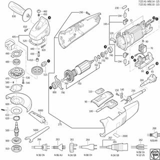 FEIN Schalter | Ersatzteile für WSG 10-115 (50/60Hz, 220/230V) - 30701285000