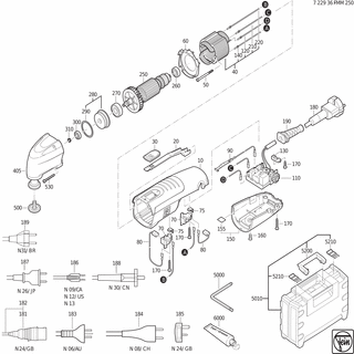 FEIN Griff | Ersatzteile für FMM 250 (50/60Hz, 220/230V) - 32119122000