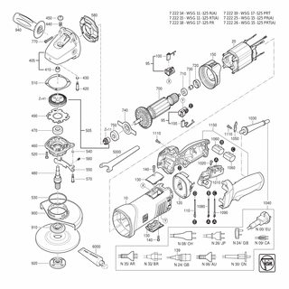FEIN Platte | Ersatzteile für WSG 17-125 PR (50/60Hz, 220/230V) - 32416117000