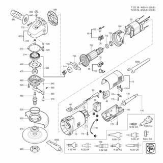 FEIN Motorgehäuse | Ersatzteile für WSG 8-125 (B) (50/60Hz, 220/230V) - 31901174000