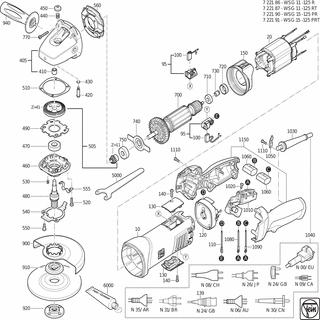 FEIN Elektronik | Ersatzteile für WSG 11-125 R (50/60Hz, 220/230V) - 30762496990