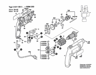 BOSCH Typschild | Ersatzteile für GBM 350 | 160111A3H3