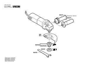 BOSCH Schleifspindel | Ersatzteile f�r GWS 6-115 E | 1607000D6A