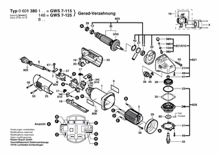 BOSCH Typschild | Ersatzteile für GWS 7-115 | 160111A3H3