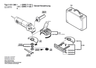 BOSCH Typschild | Ersatzteile für GWS 7-115 | 160111A3H3