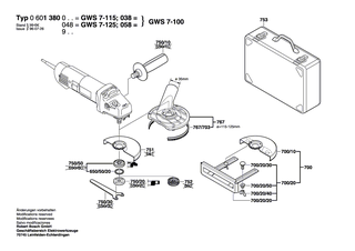 BOSCH Typschild | Ersatzteile fr GWS 7-115 | 160111A3H3
