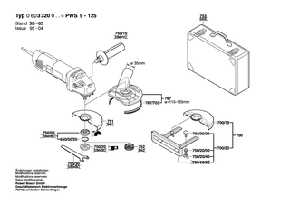 BOSCH Typschild | Ersatzteile f�r PWS 9-125 | 160111A3H3