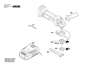 BOSCH Typschild | Ersatzteile für GWS 18-125 V-LI | 160111A4AW
