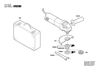 BOSCH Zweilochmutterndreher | Ersatzteile fr GWS 14-125 CE | 1607950043