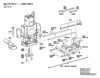 BOSCH Typschild | Ersatzteile f�r GOF 1700 E | 160111A3H3