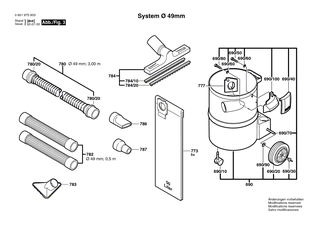 BOSCH Luftschlauch Ø 35 MM, L=5 M | Ersatzteile für GAS 12-50 RF | 1609202230