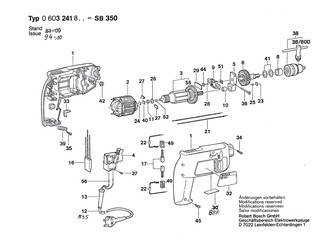 BOSCH Typschild | Ersatzteile für SB 350 | 160111A3H3