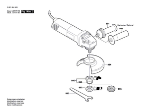 BOSCH Typschild | Ersatzteile für GWS 14-125C | 160111A3H3