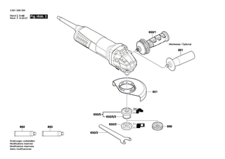 BOSCH Typschild | Ersatzteile fr GWS 11-125 | 160111A3H3