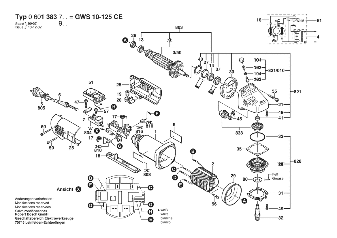 BOSCH GWS 10-125 CE - 0601383937