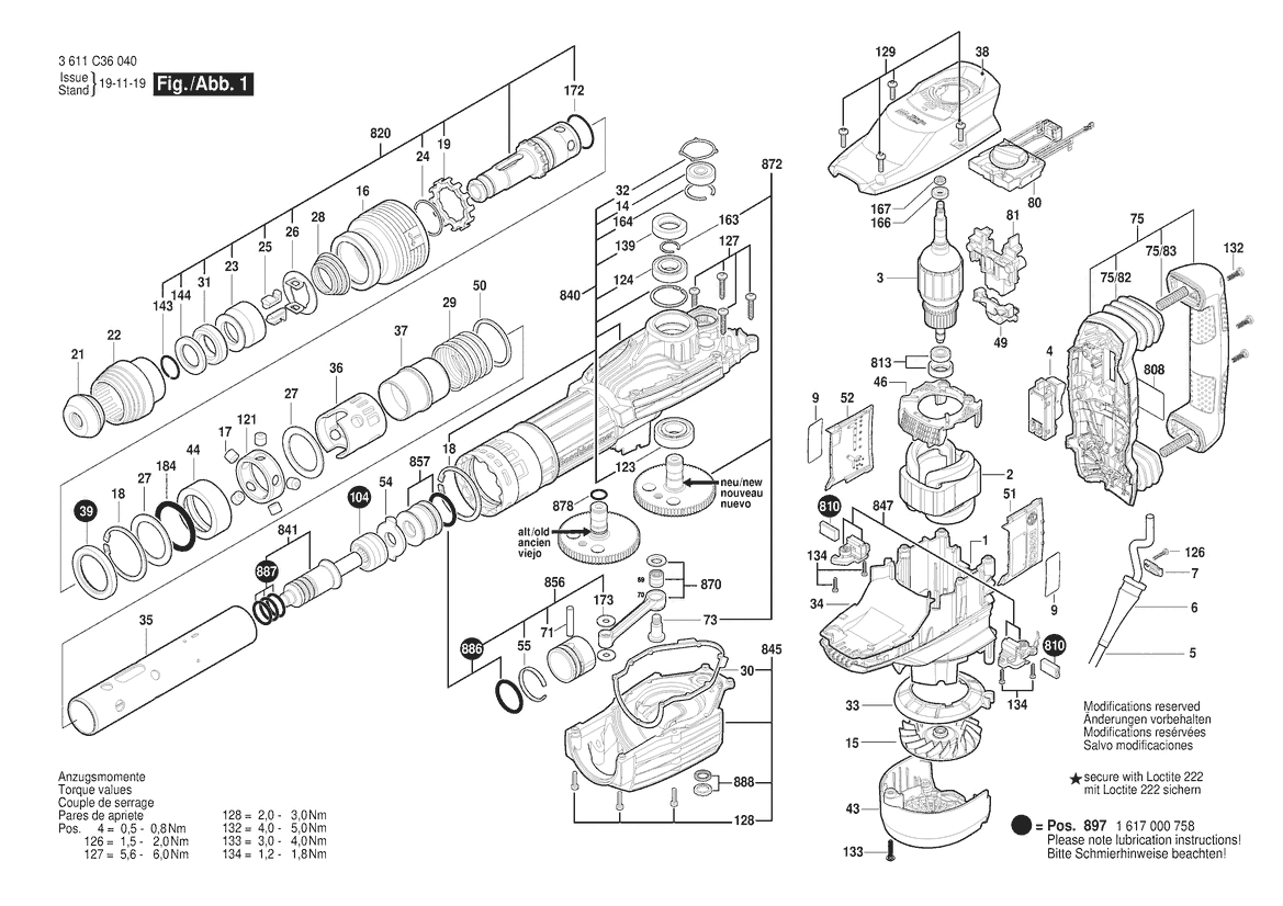 Jeu De 2 Balais En Carbone Pour Perforateur Bosch GSH 11 VC - Pièce De Rechange Graphite/cuivre
