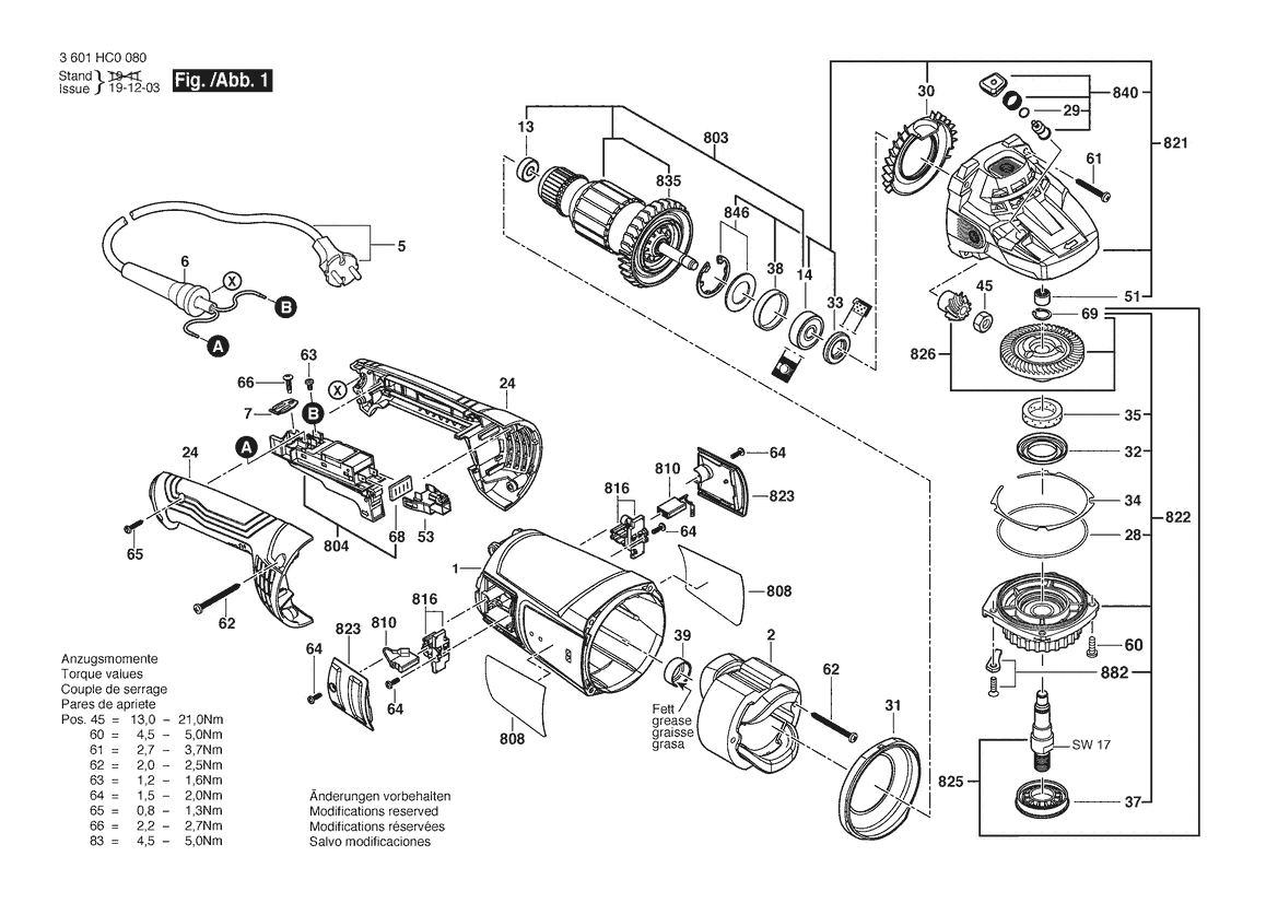 BOSCH GWS 2200 - 3601HC00L0
